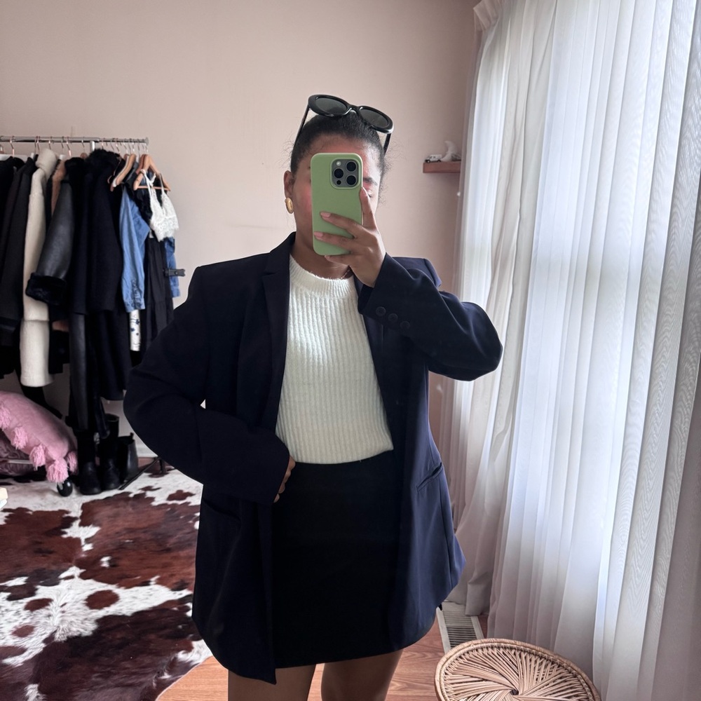 Valerie Stevens Vintage Navy Blue Blazer Size 8 Petite - Picture 2 of 10